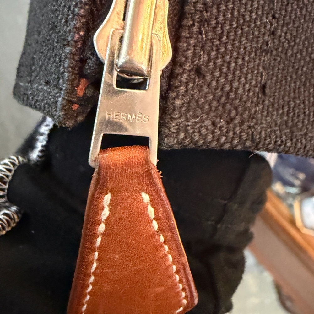 Hermes Black Tote with Tan Handles - Picture 3 of 12